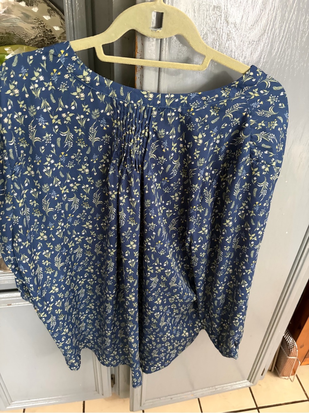Jachs Navy Blue Floral Button-Front Blouse - Picture 7 of 8